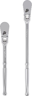 2 90 1/2-in Drive Full polish Handle Flexible Head Ratchet Set