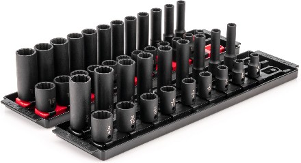 42 -Piece Standard (SAE) and Metric 3/8-in Drive Set 12-point Impact Socket Set