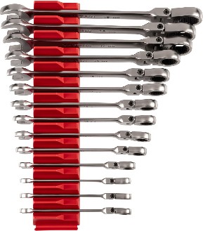 14 -Piece Set Metric Flexible Head Ratchet Wrench