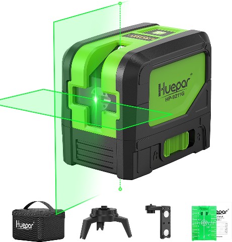 197-Feet Green Self-Leveling Cross-line/Plumb points Laser Level