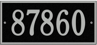 7-1/4-in H x 16-in W Black/silver Aluminum Address plaque
