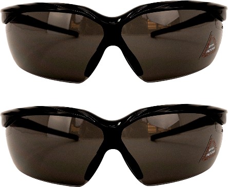 2-Pack, Outdoor Black Polycarbonate Anti-Fog Safety Glasses