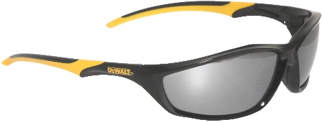 DPG96 Router#8482 Safety Glass - Black/Yellow Frame - Silver Mirror Lens Polycarbonate Safety Glasses
