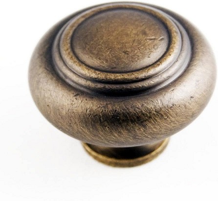 Antique English Round Transitional Cabinet Knob