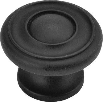Cottage 1-1/2-in Matte Black Mushroom Farmhouse Cabinet Knob
