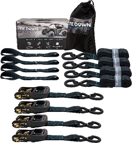 1-1/2-in x 8-ft Ratchet Strap with S-Hook 5208-lb Break Strength 4 -Pack
