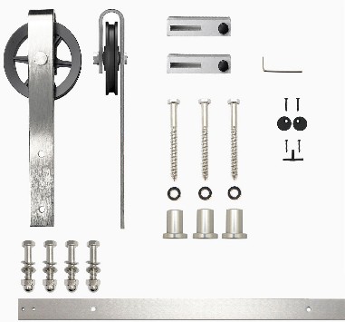 48-in Brushed Brushed Nickel Indoor Spoke Wheel Single Barn door hardware kit
