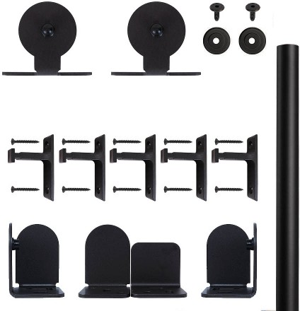 72-in Matte Matte Black Indoor Standard Single Barn door hardware kit