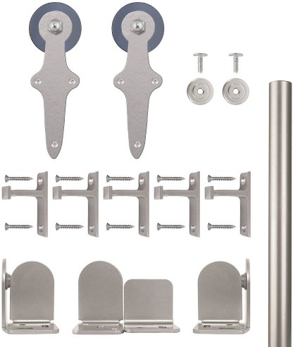 72-in Satin Satin Nickel Indoor Standard Single Barn door hardware kit