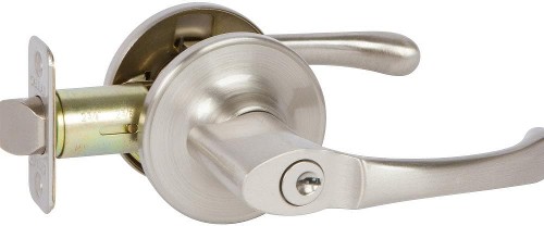 Newport Satin nickel Interior or Exterior Keyed Entry Door Handle