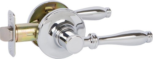Silona Chrome Interior or Exterior Bed/Bath Passage Door Handle