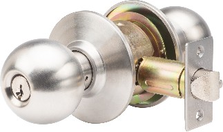SVB Commercial Lock SVB Knob Stainless Steel Interior/Exterior Bed/Bath Keyed Entry Door Knob