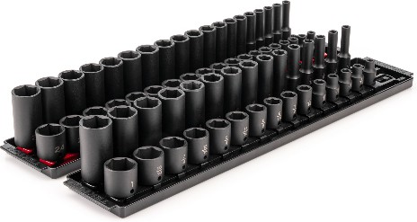 68 -Piece Standard (SAE) and Metric 3/8-in Drive Set 6-point Impact Socket Set