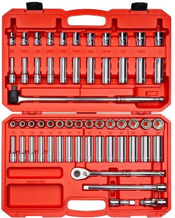 1/2-in Drive Metric and standard (SAE) Shallow/Deep Socket Set 58 -Pieces