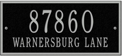 7-1/4-in H x 16-in W Black/silver Aluminum Address plaque