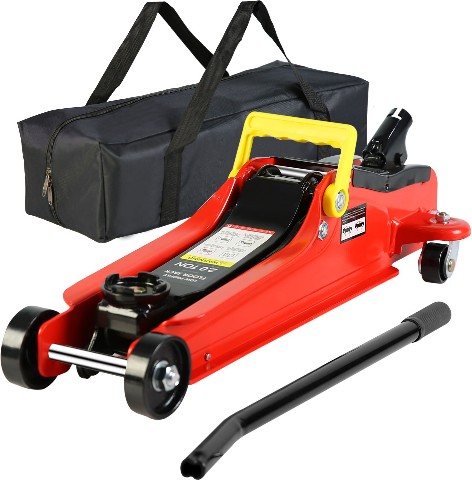 Red 2-Ton Steel Hydraulic Low profile floor jack