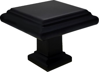 Beacon Hill 1-1/4-in Matte Black Square Modern Cabinet Knob