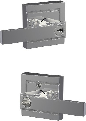 Northbrook - Upland Bright Chrome Exterior Keyed Entry Door Handle