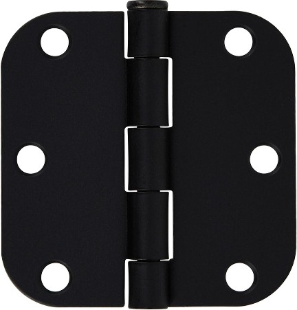 3-in H x 5/8-in Radius Black Mortise Interior Door Hinge