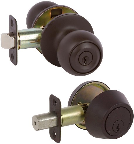 Delaney Fairfield Oil Rubbed Bronze Exterior Single-Cylinder Keyed Entry Door Knob Combo Pack