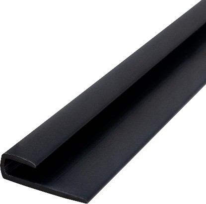 J Channel Fits Material 3/16-in Thick Black Styrene Cap Moulding 46-in Length (Pack of 2)