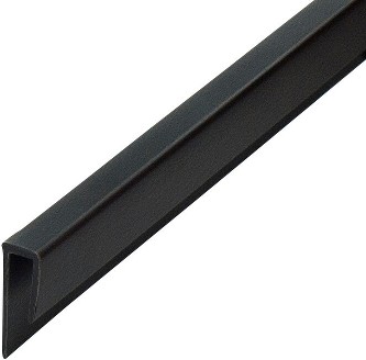 J Channel Fits Material 1/8-in Thick Black ABS Cap Moulding 46-in Length (Pack of 2)