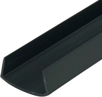 Black 1-in Styrene Plastic U-Channel/C-Channel 48-in Lengths (Pack of 3)