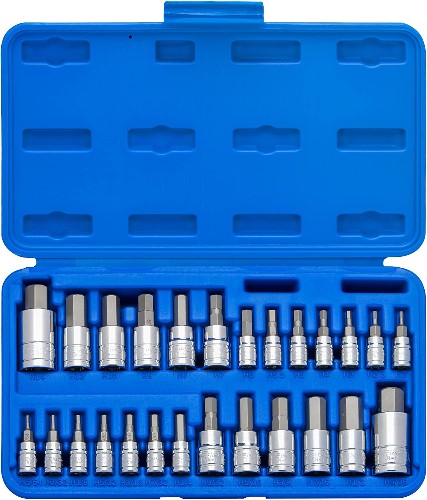 26 -Piece 1/2-in 3/8-in 1/4-in Drive Set Hex Bit Driver Socket Set