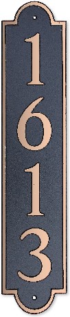18-in H x 4-in W Copper On Black Plastic Address plaque