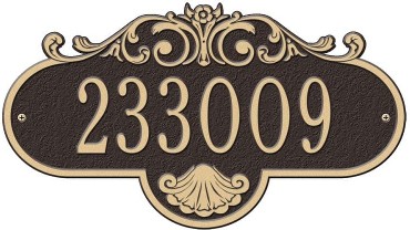 4-3/4-in H x 8-in W Bronze/gold Aluminum Address plaque