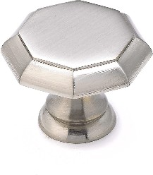 Joliette 1-3/16-in Brushed Nickel Octangular Transitional Cabinet Knob