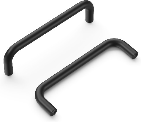 Wire Pulls 3-3/4-in , 96mm Center to Center Matte Black Rectangular Handle Drawer Pull