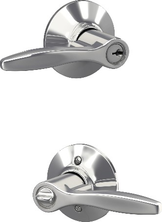 Delfayo Bright Chrome Exterior Keyed Entry Door Handle