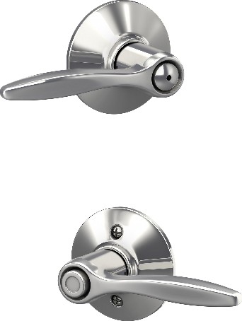 Delfayo Bright Chrome Interior Bed/Bath Privacy Door Handle