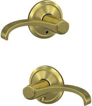 Custom Whitney - Alden Satin Brass Interior or Bed/Bath Hall/Closet Combined Door Handle