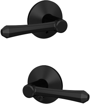 Custom Dempsey - Kinsler Matte Black Interior or Bed/Bath Hall/Closet Combined Door Handle