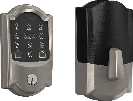 Encode Plus Camelot Satin Nickel Smart Wi-Fi and Bluetooth Touchscreen Keypad Electronic Deadbolt Lock