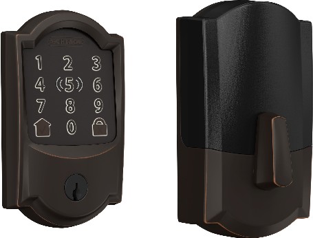 Encode Plus Camelot Aged Bronze Smart Wi-Fi and Bluetooth Touchscreen Keypad Electronic Deadbolt Lock