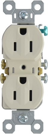 15 -Amp 125-volt Residential Duplex Outlet , Light Almond