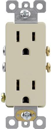 15 -Amp 125-volt Residential Decorator Outlet , Light almond 10 -Pack