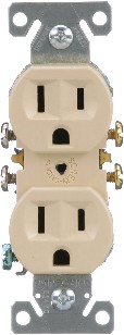 15 -Amp 125-volt Residential Duplex Outlet , Ivory