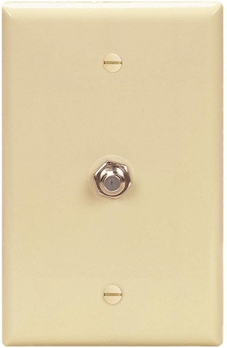 1-Gang Midsize Ivory Plastic Indoor Wall Plate