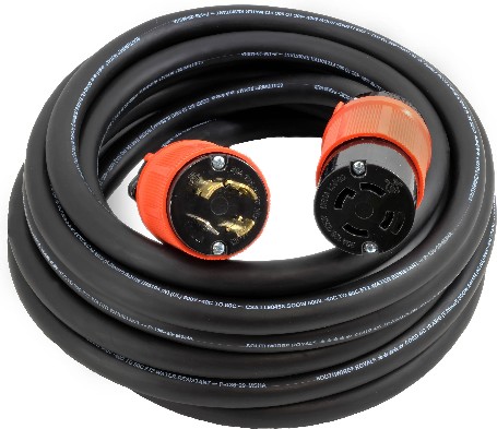 50ft NEMA L14-30 Cord 50-ft 10 / 4 4 Prong Black Indoor/Outdoor SOOW Heavy Duty Locking Extension Cord