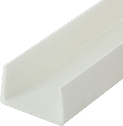 White 1-1/16-inStyrene Plastic U-Channel/C-Channel 46-in Lengths (Pack of 3)