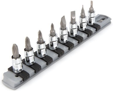 8 -Piece 1/4-in Drive Set Flathead/Phillips Bit Driver Socket Set
