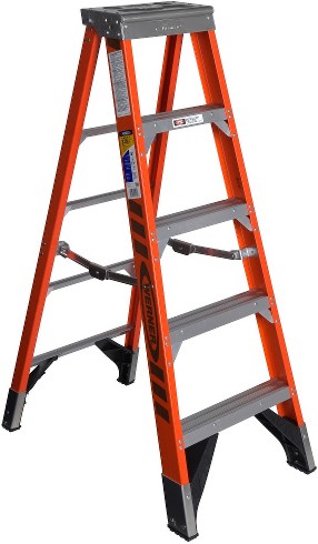 7400 5-ft ( 9-ft Reach Height ) Fiberglass Type 1AA - 375 lbs. Load Capacity Step ladder
