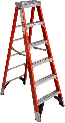 7400 6-ft ( 10-ft Reach Height ) Fiberglass Type 1AA - 375 lbs. Load Capacity Step ladder