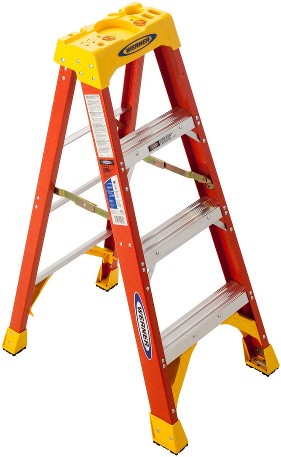 6200 4-ft ( 8-ft Reach Height ) Fiberglass Type 1A - 300 lbs. Load Capacity Step ladder