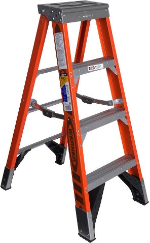 7400 4-ft ( 8-ft Reach Height ) Fiberglass Type 1AA - 375 lbs. Load Capacity Step ladder