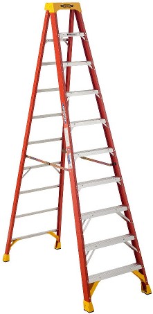 6200 10-ft ( 14-ft Reach Height ) Fiberglass Type 1A - 300 lbs. Load Capacity Step ladder